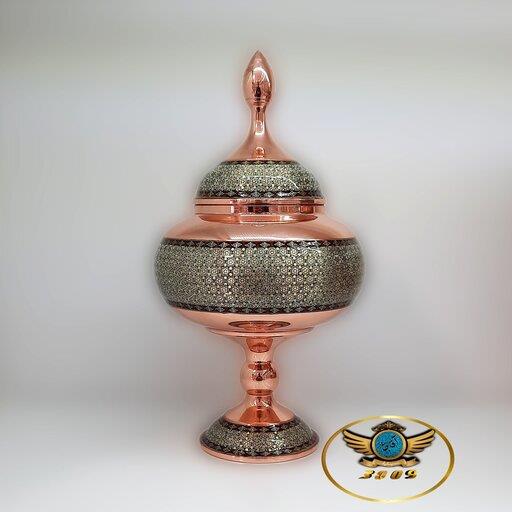 شکلاتخوری بزرگ مس و خاتم برند آقاجانی